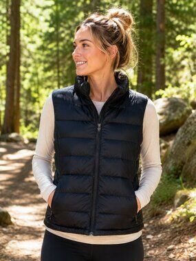 REI Co Op 80 Down Puffer Vest Black Lightweight Packable Women's Large